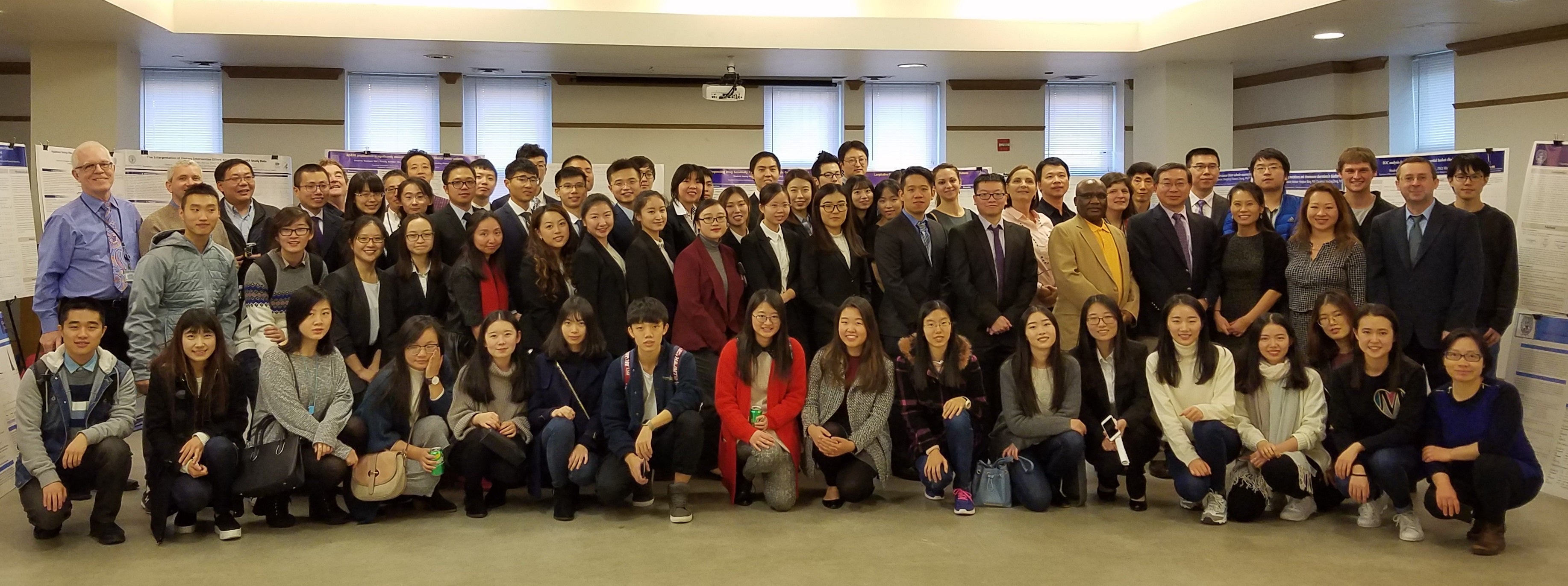 MS students and Ph.D. students pose with Faculty and Staff at the 2016 Annual Research Practicum Defense.